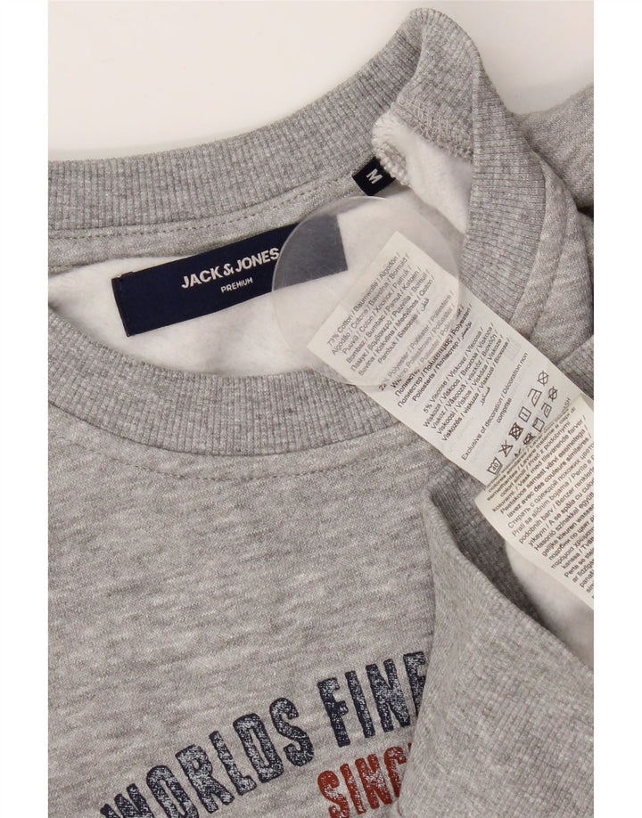 JACK & JONES Ανδρικό γραφικό φούτερ Jumper Βαμβακερό μεσαίο γκρι