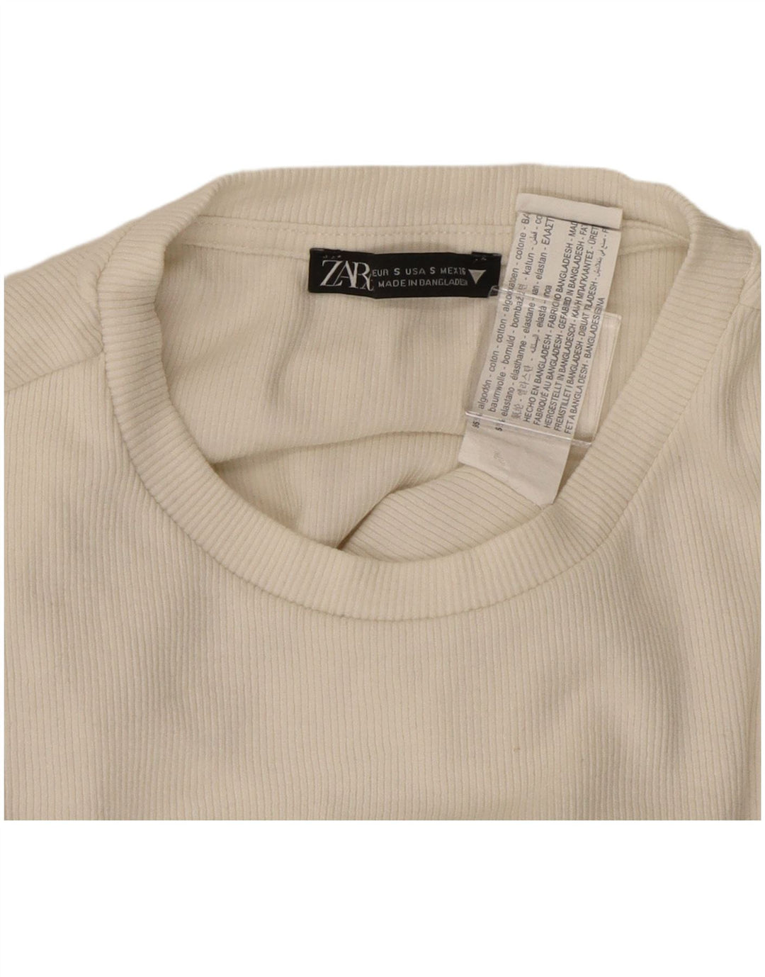 Γυναικείο μακρυμάνικο κορμάκι ZARA UK 8 Small White Βαμβακερό