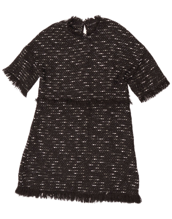 Zara Γυναικείο Jumper Φόρεμα UK 12 Medium Black Flecked