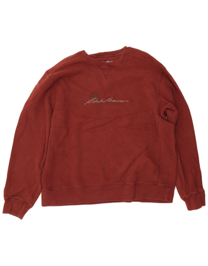 EDDIE BAUER Ανδρικό γραφικό φούτερ Jumper XL Καφέ βαμβακερό