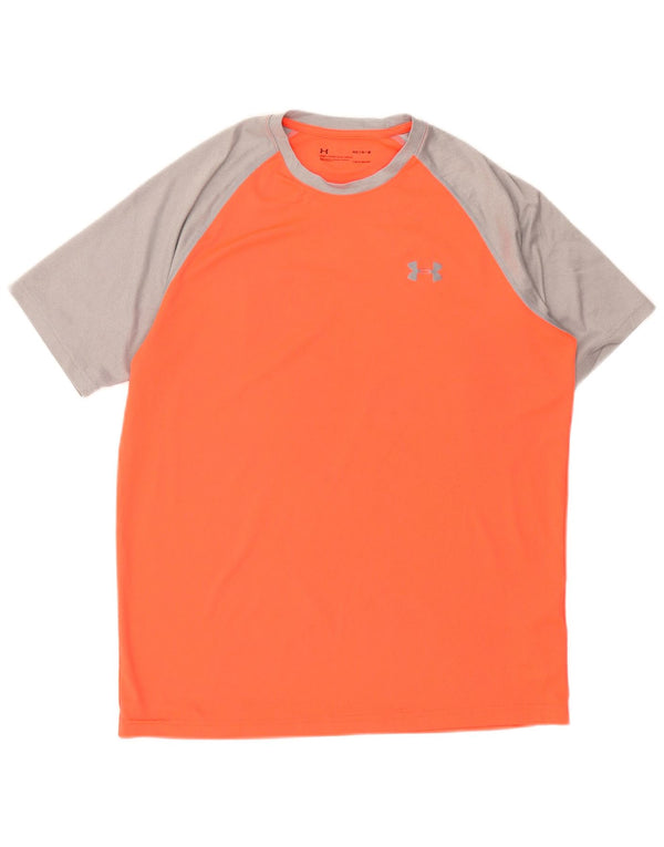 Ανδρικό μπλουζάκι Under Armour Heat Gear Top Medium Orange Colourblock Πολυεστέρας