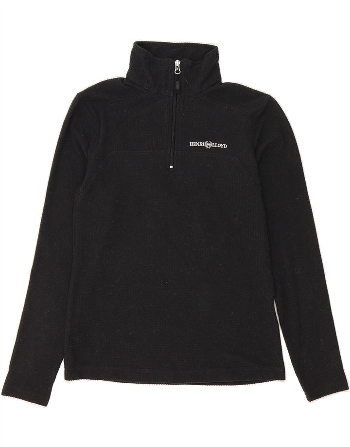 HENRI LLOYD Womens Zip Neck Pullover Tracksuit Top US 2 XS Black Polyester Vintage Henri Lloyd and Second-Hand Henri Lloyd from Messina Hembry 