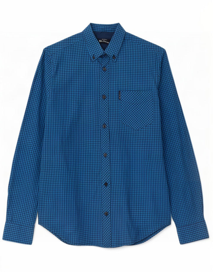 Ανδρικό πουκάμισο Ben Sherman Μικρό μπλε βαμβακερό Gingham