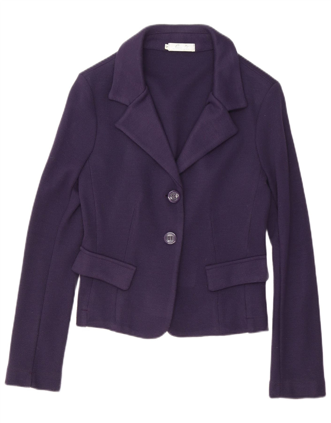 Vintage γυναικείο πλεκτό μπουφάν σακάκι UK 10 Small Purple Polyester