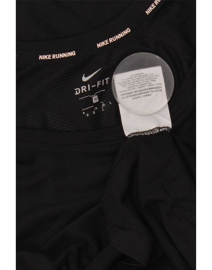 Nike Womens Dri Fit Μακρυμάνικο UK 22 3XL Μαύρο Πολυεστέρας