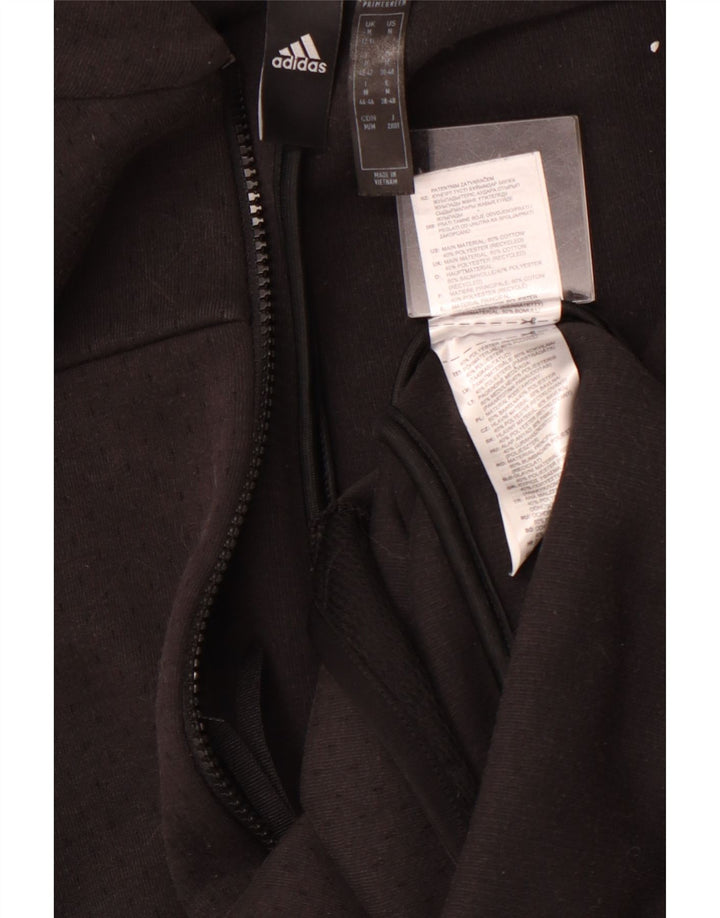 Γυναικείο πουλόβερ ADIDAS Primegreen με φερμουάρ με κουκούλα UK 12/14 Μεσαίο Μαύρο