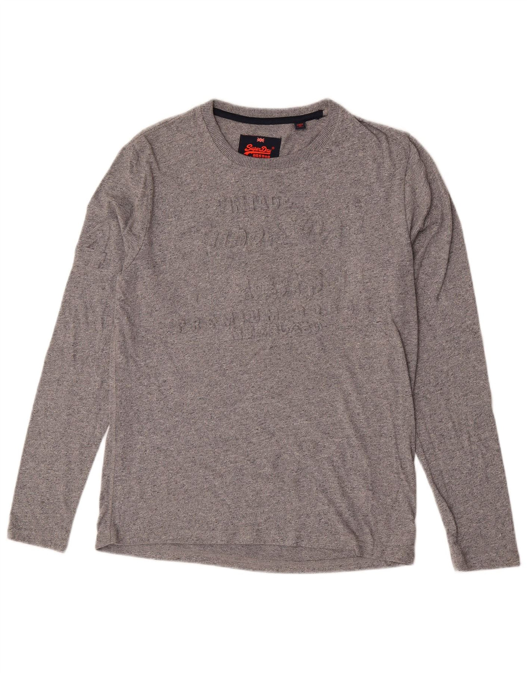 Superdry Ανδρικό γραφικό μπλουζάκι μακρυμάνικο μεγάλο γκρι βαμβακερό