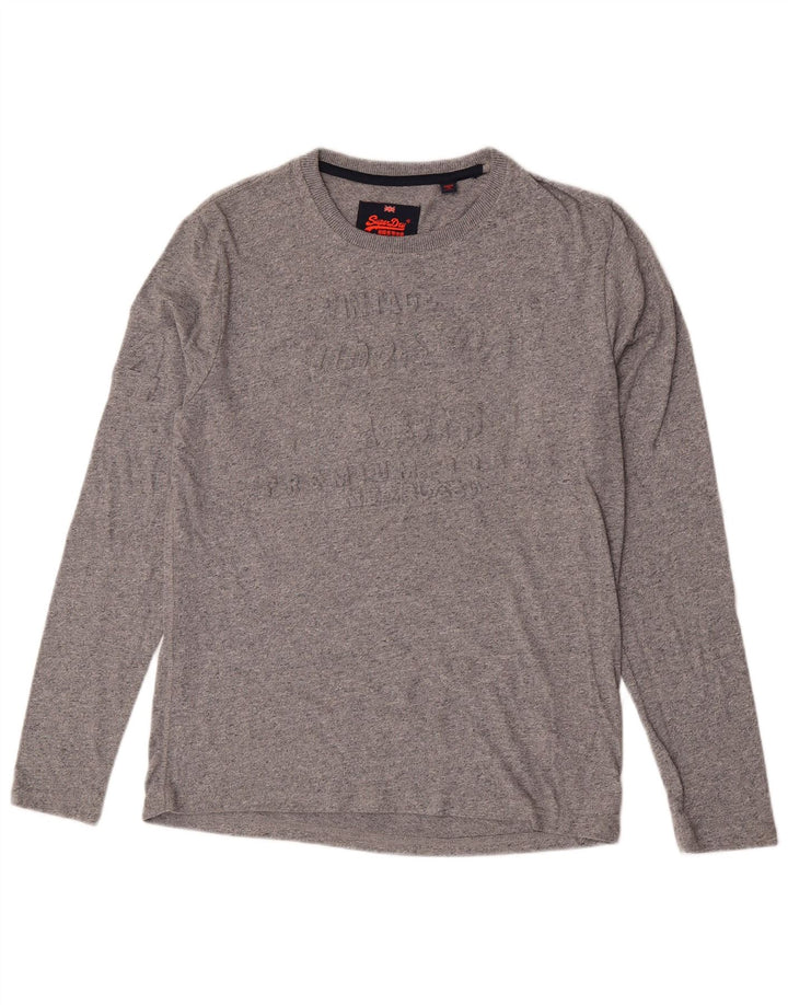 Superdry Ανδρικό γραφικό μπλουζάκι μακρυμάνικο μεγάλο γκρι βαμβακερό
