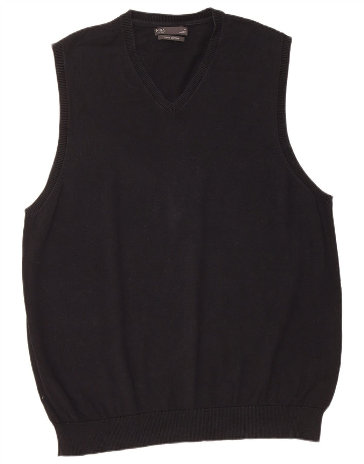 Marks & Spencer Ανδρικό γιλέκο Tank Top XL Μαύρο βαμβακερό