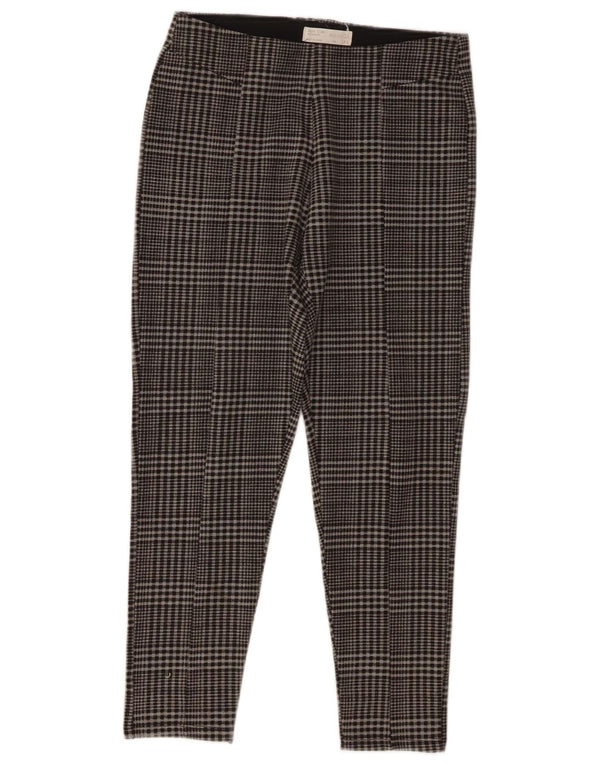 Zara Girls Slim Casual Παντελόνι 13-14 ετών W26 L23 Grey Check Polyester