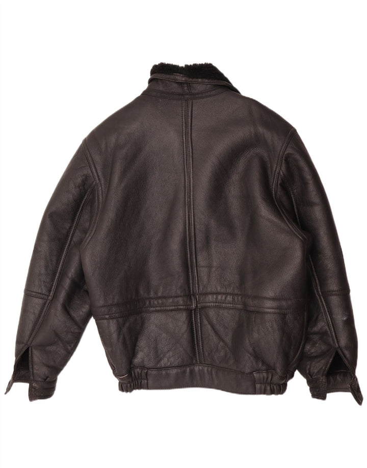 Vintage Ανδρικό Shearling Jacket IT 50 Large Μαύρο