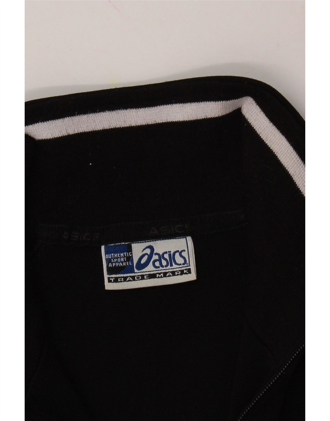 ASICS Womens Tracksuit Top Jacket UK 14 Medium Black Polyester Vintage Asics and Second-Hand Asics from Messina Hembry 