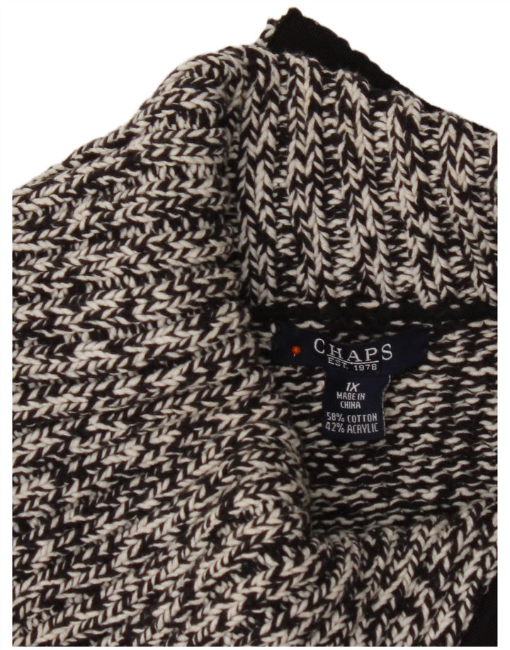 Chaps Γυναικείο πουλόβερ με ρολό λαιμόκοψη UK 18 XL Μαύρο βαμβακερό