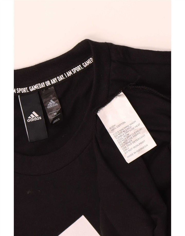 Ανδρικό γραφικό T-Shirt Adidas Top Μεσαίο μαύρο βαμβακερό