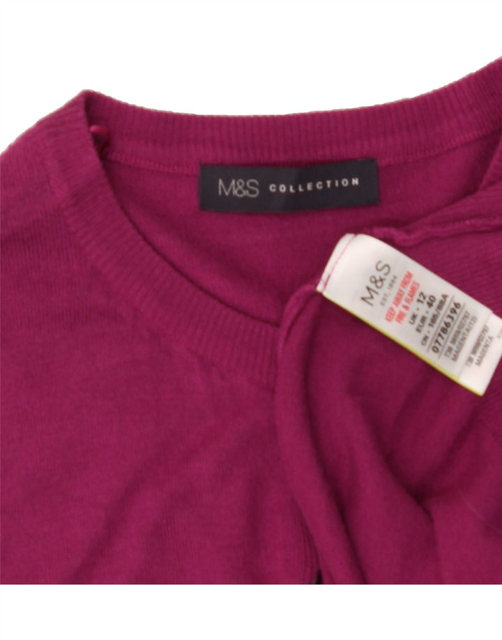MARKS & SPENCER Womens Cardigan Sweater UK 12 Medium Pink Viscose Vintage Marks & Spencer and Second-Hand Marks & Spencer from Messina Hembry 