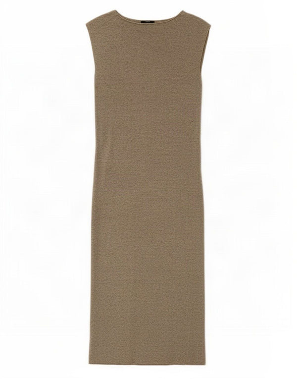 Zara Γυναικείο πλεκτό Bodycon Φόρεμα UK 8 Small Beige Flecked
