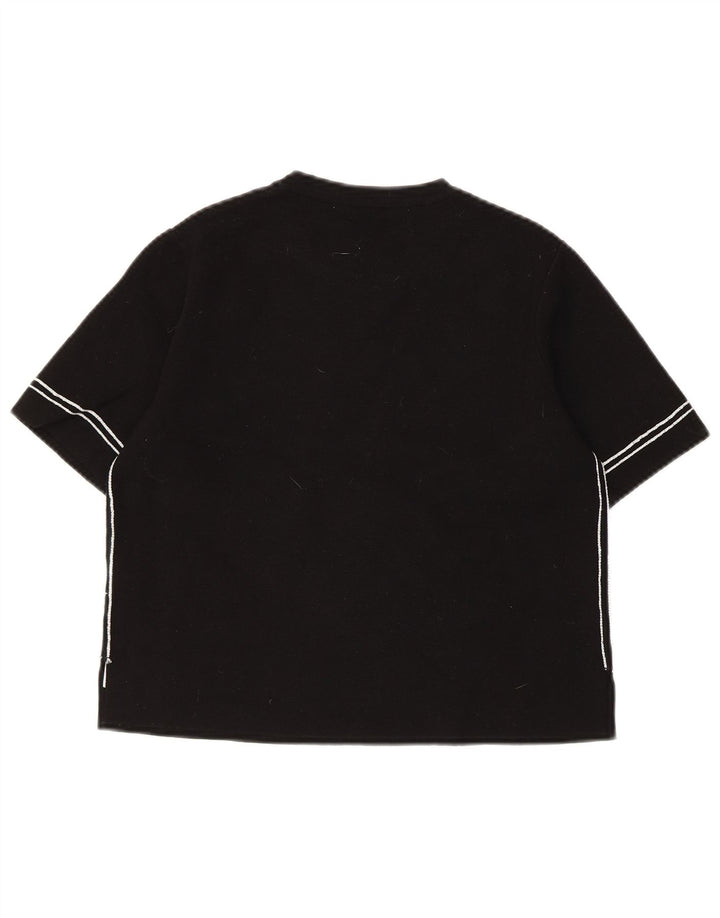 Γυναικείο κοντομάνικο ZARA πουλόβερ με λαιμόκοψη UK 12 μεσαίο μαύρο