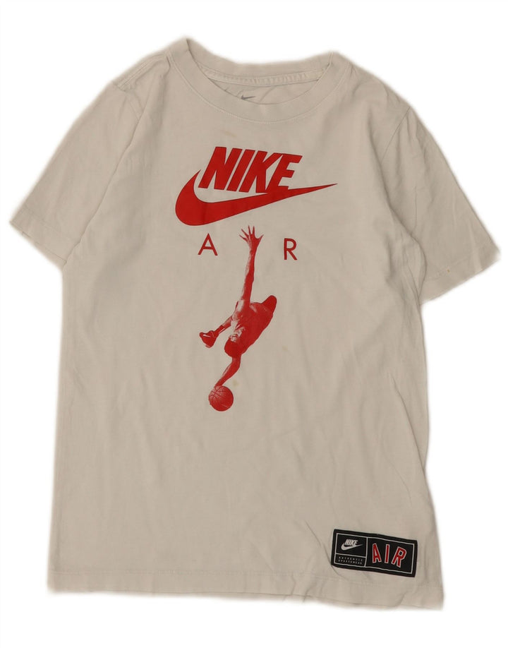 Μπλουζάκι Nike Boys Graphic T-shirt 10-11 ετών, μεσαίο λευκό βαμβακερό
