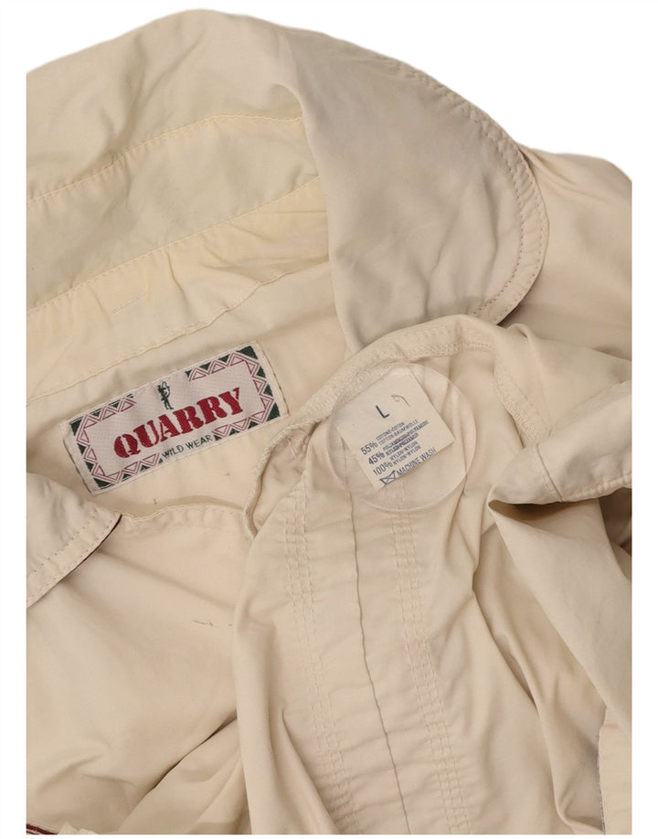 QUARRY Mens Utility Jacket UK 40 Large Off White Cotton