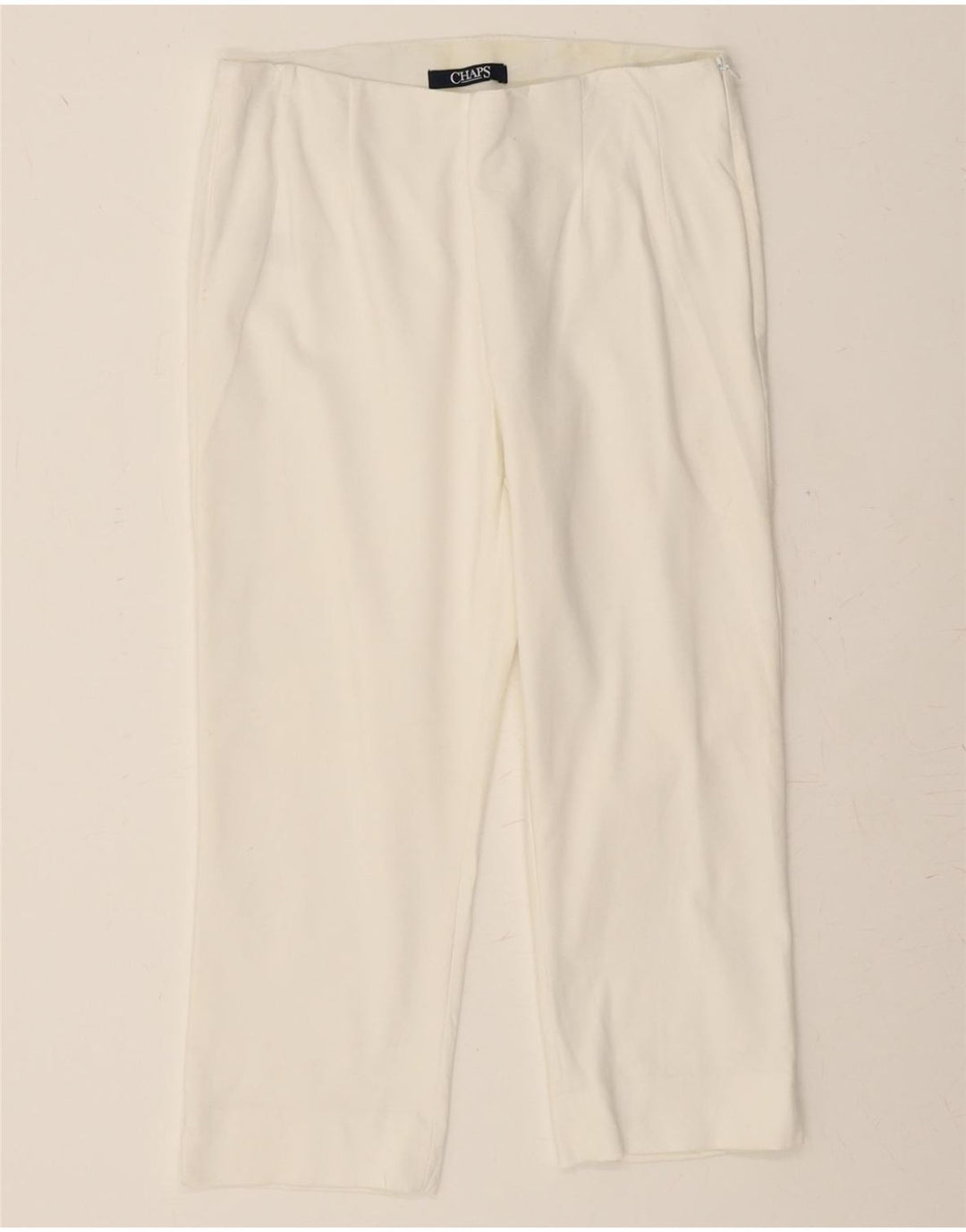 CHAPS Womens Straight Capri Trousers US 8 Medium W30 L21 White Vintage Chaps and Second-Hand Chaps from Messina Hembry 