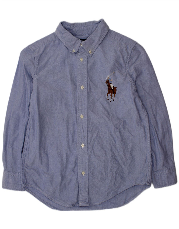 RALPH LAUREN Αγόρι πουκάμισο 6-7 ετών Μπλε βαμβακερό