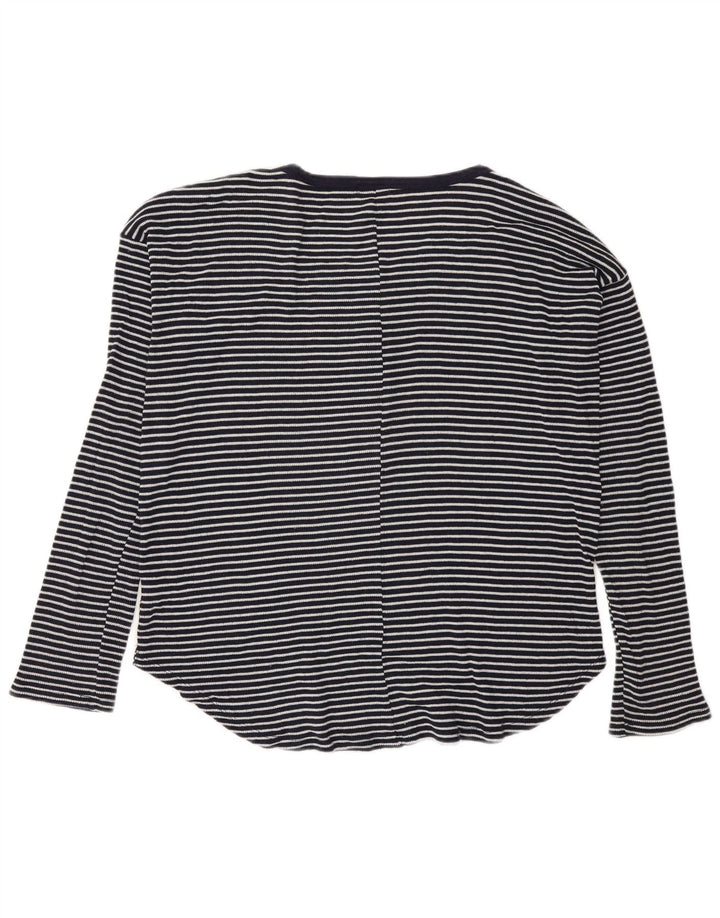 Γυναικείο μπλουζάκι Gas Μακρύ μανίκι UK 14 Medium Navy Blue ριγέ πολυεστέρας