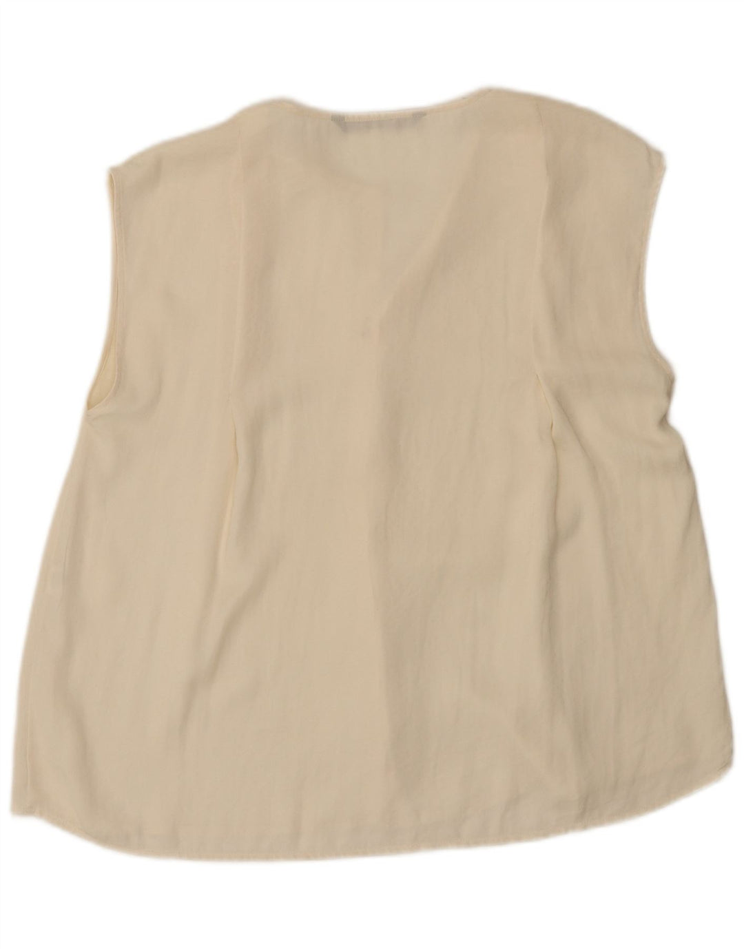 Zara Γυναικεία Αμάνικη Μπλούζα UK 16 Large Off White Πολυεστέρας