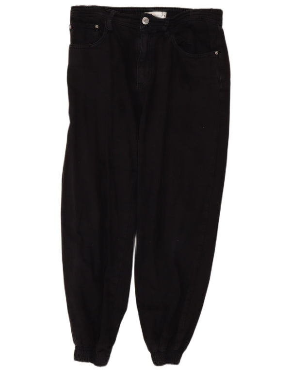 Zara Womens Joggers Cropped Jeans Large W30 L25 Navy Blue