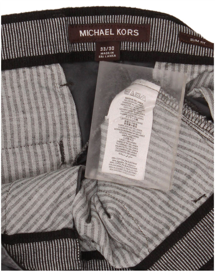Michael Kors Ανδρικό σορτς Chino με λεπτή εφαρμογή W30 Μεσαίο γκρι βαμβακερό