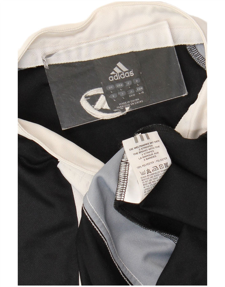 Ανδρικό πουκάμισο Adidas Polo σε μεγάλο μαύρο χρώμα από πολυεστέρα