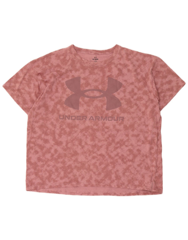 Γυναικείο γραφικό μπλουζάκι Under Armour Top UK 18 XL Pink Tie Dye Cotton