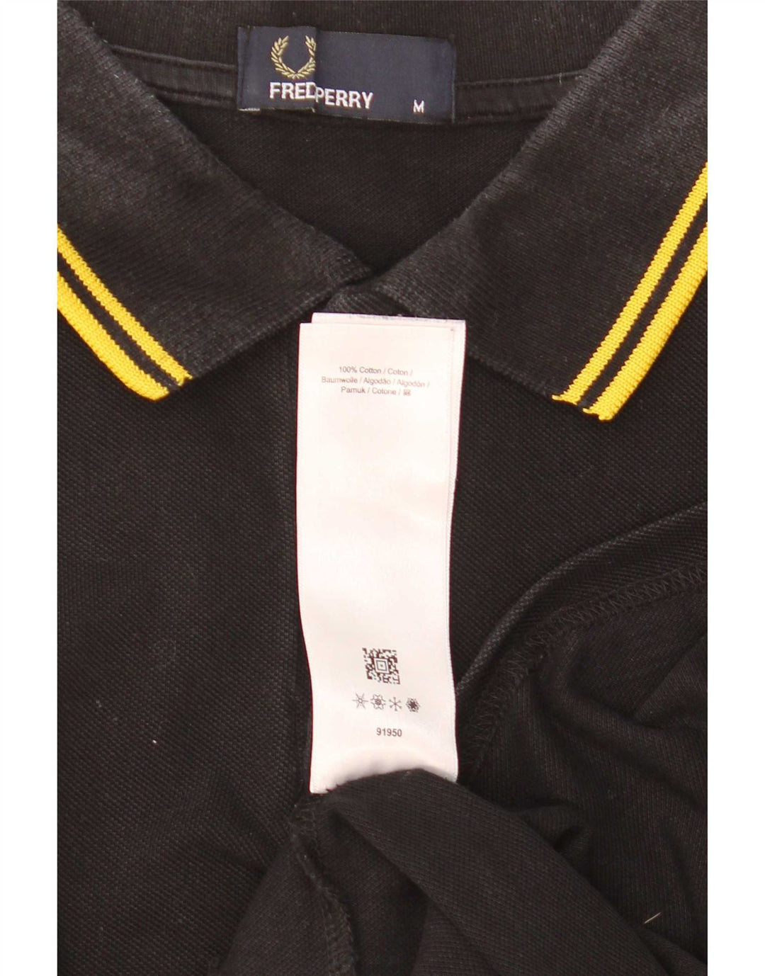 Fred Perry Ανδρικό Πόλο Μπλουζάκι Μεσαίο Μαύρο Βαμβακερό ριγέ