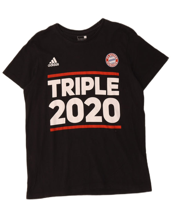 Γραφικό T-shirt Adidas Mens FC Bayern Munchen Top μεγάλο μαύρο βαμβακερό
