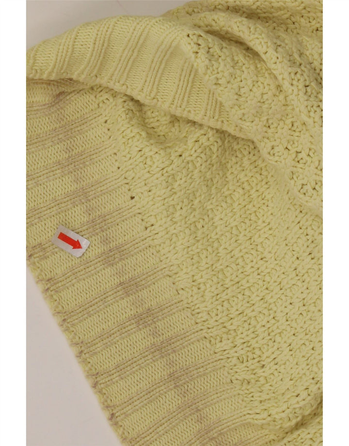 BENETTON Γυναικείο πουλόβερ με λαιμόκοψη IT 50 XL κίτρινο βαμβακερό