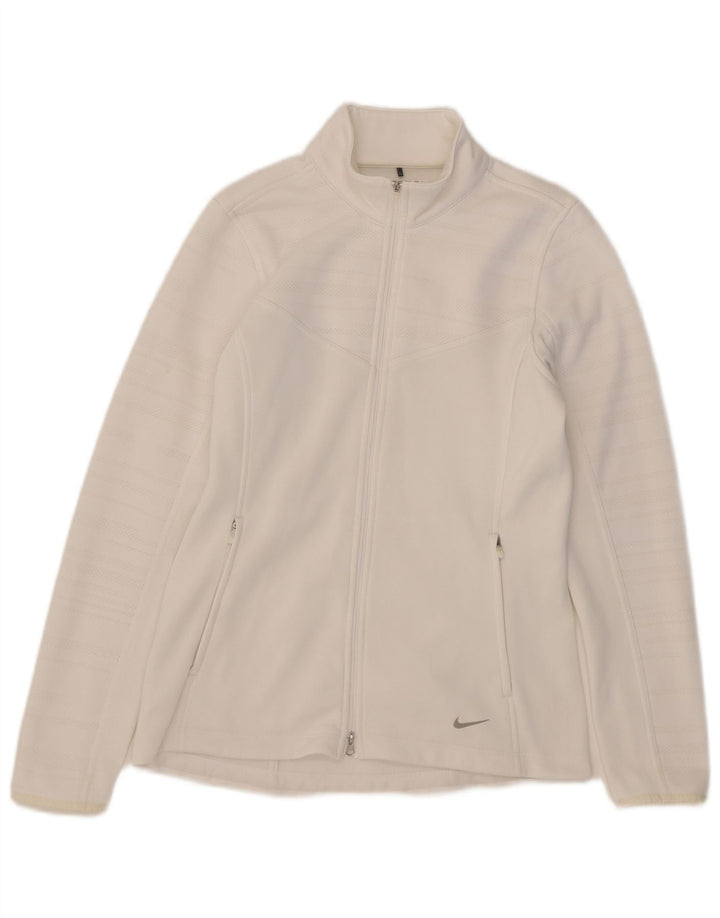 Γυναικεία φόρμα Nike Therma-Fit Top Jacket UK 12 Μεσαίο λευκό πολυεστέρας