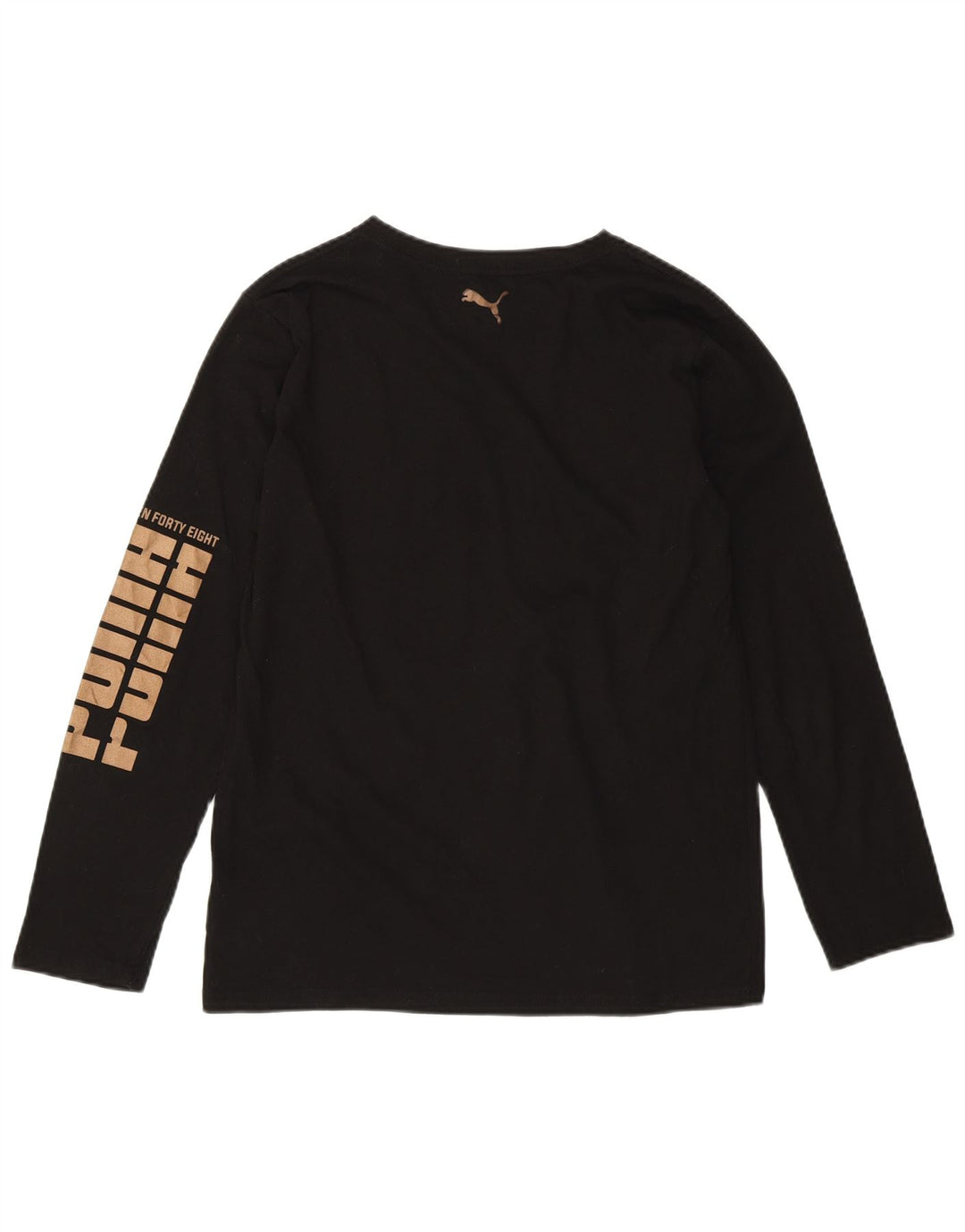 PUMA γραφικό τοπ μακρυμάνικο για κορίτσια 15-16 ετών XL μαύρο βαμβακερό