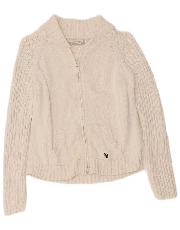 Zara Γυναικείο πουλόβερ Trafaluc Crop Full Zip Ζακέτα UK 14 Large White