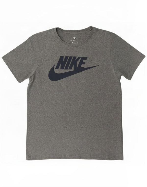 Nike Mens Athletic Cut Graphic T-Shirt Top Small Grey Flecked Cotton