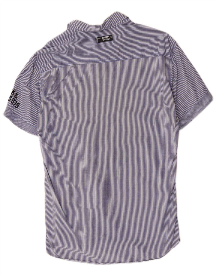 Jack & Jones Ανδρικό κοντομάνικο πουκάμισο μεγάλο μπλε ρίγες