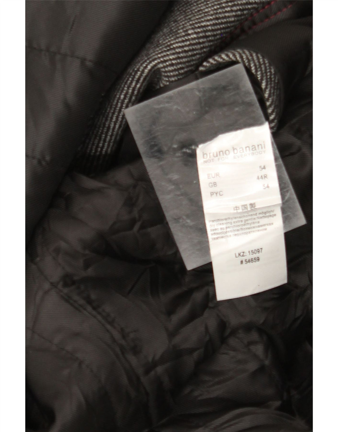 Bruno Banani Ανδρικό Πανωφόρι UK 44 2XL Γκρι μαλλί με ρίγες