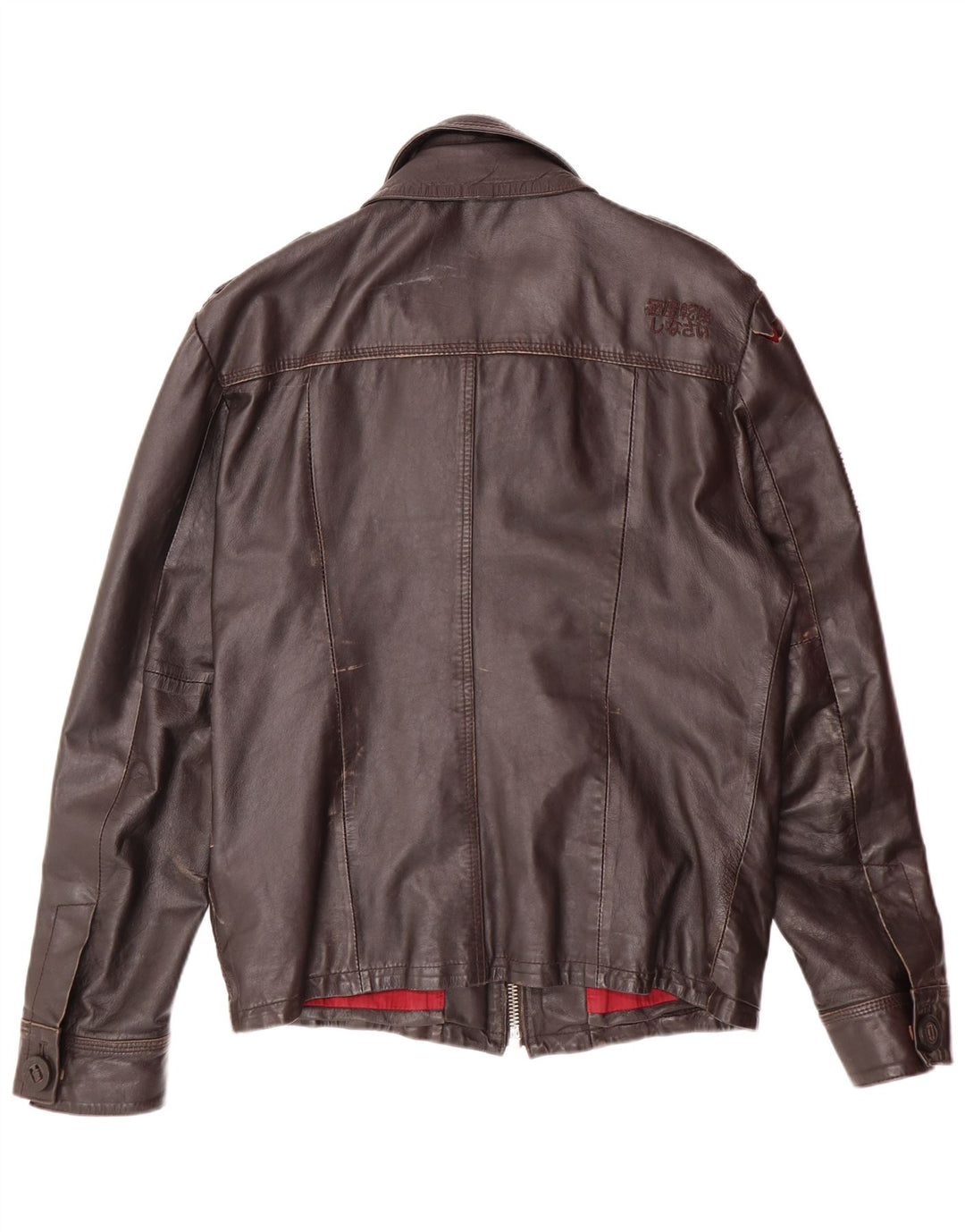 Superdry Ανδρικό Δερμάτινο Μπουφάν UK 40 Large Brown Δερμάτινο