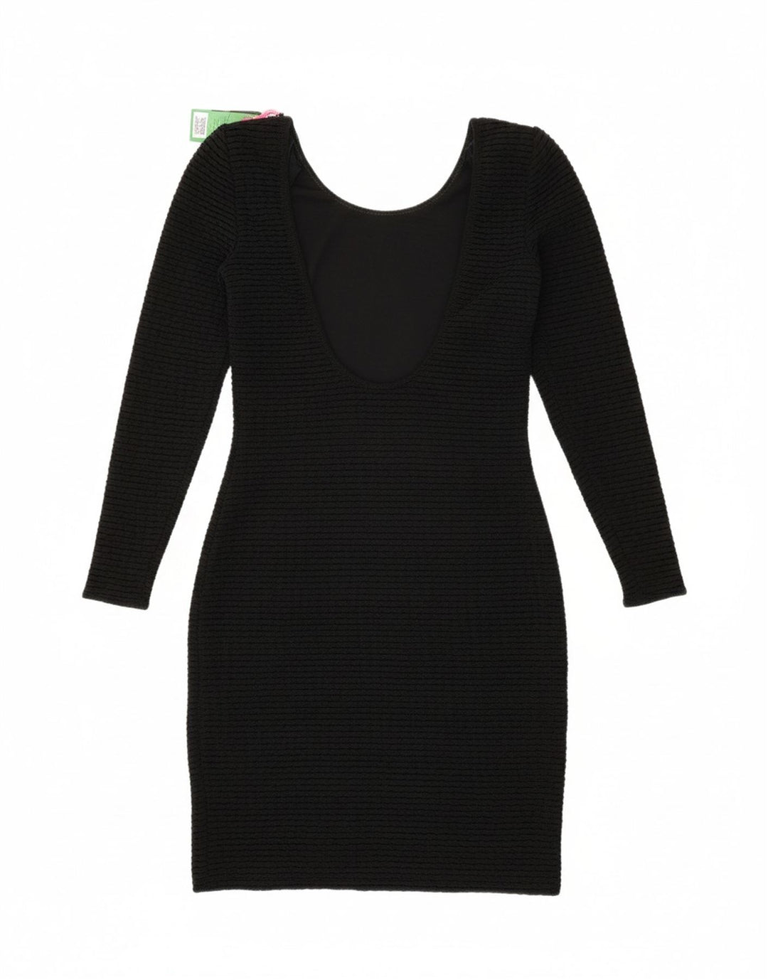 VINTAGE Womens Long Sleeve Bodycon Dress IT 40 Small Black Polyamide