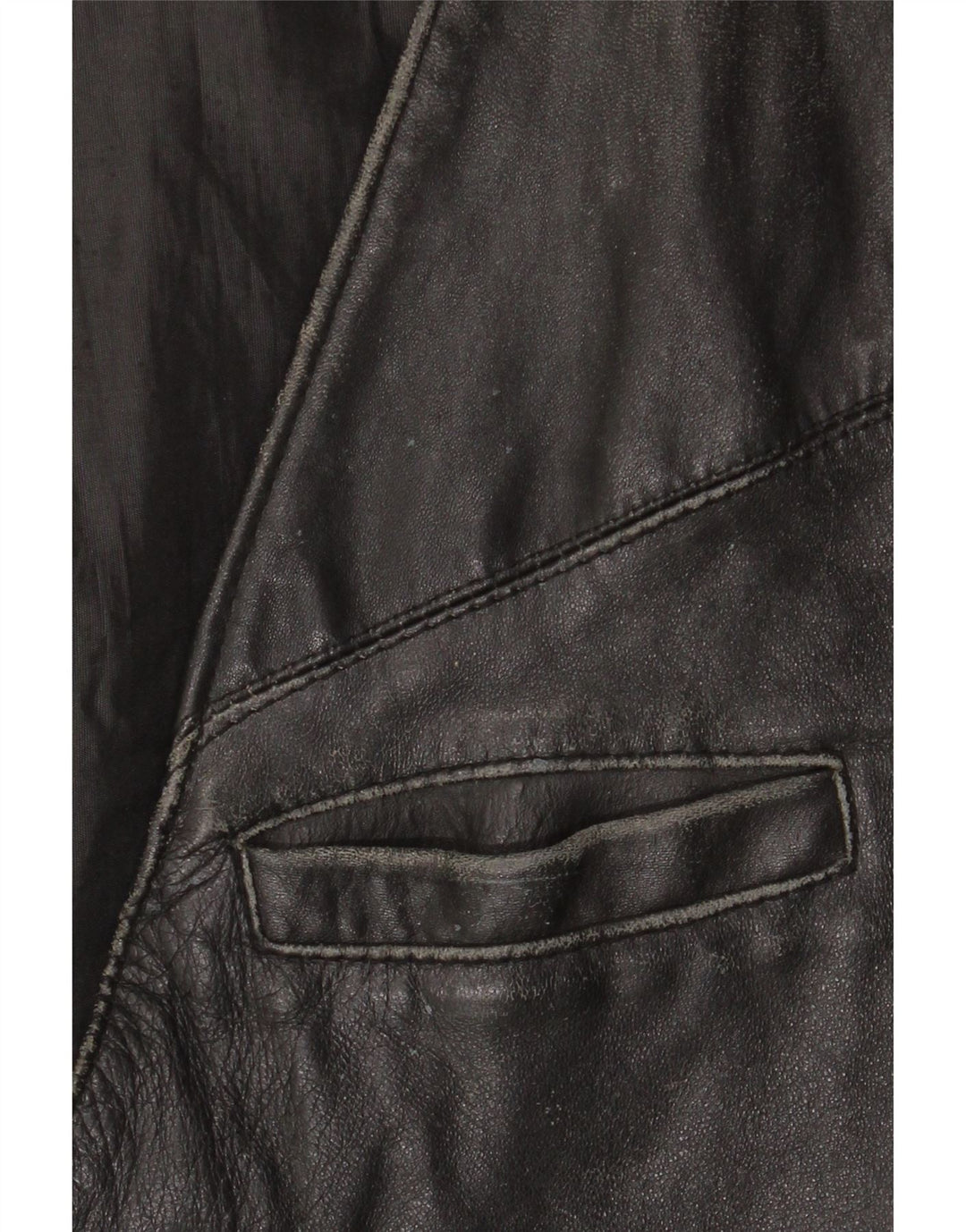 VINTAGE Ανδρικό Δερμάτινο Γιλέκο IT 52 Μεγάλο Δερμάτινο Μαύρο