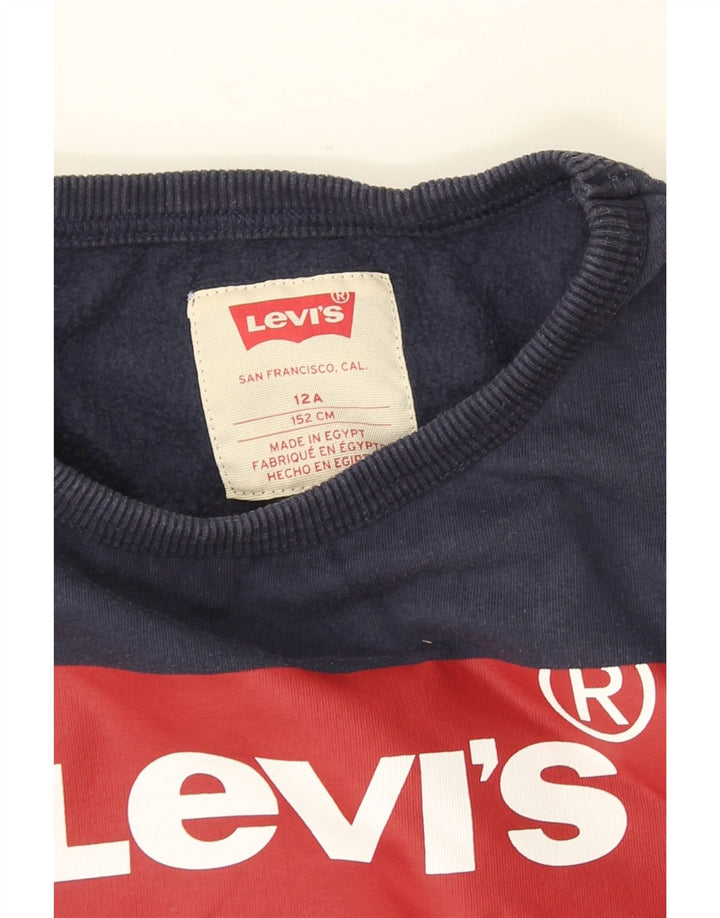 Levi's Girls Graphic Φούτερ Jumper 11-12 Years Navy Blue
