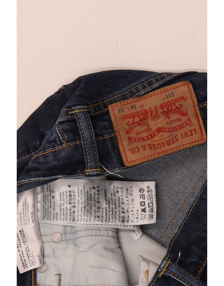 Levi's Mens 511 Slim Jeans W36 L34 Navy Blue Cotton