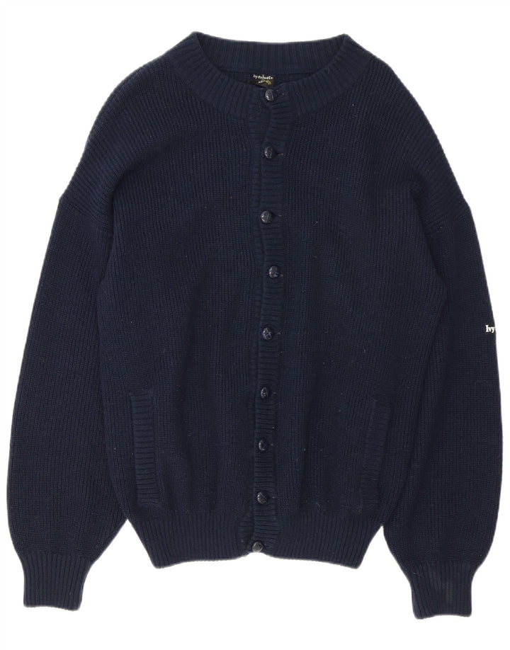 Ανδρικό πουλόβερ με ζακέτα Ivy Oxford Medium Navy Blue μαλλί