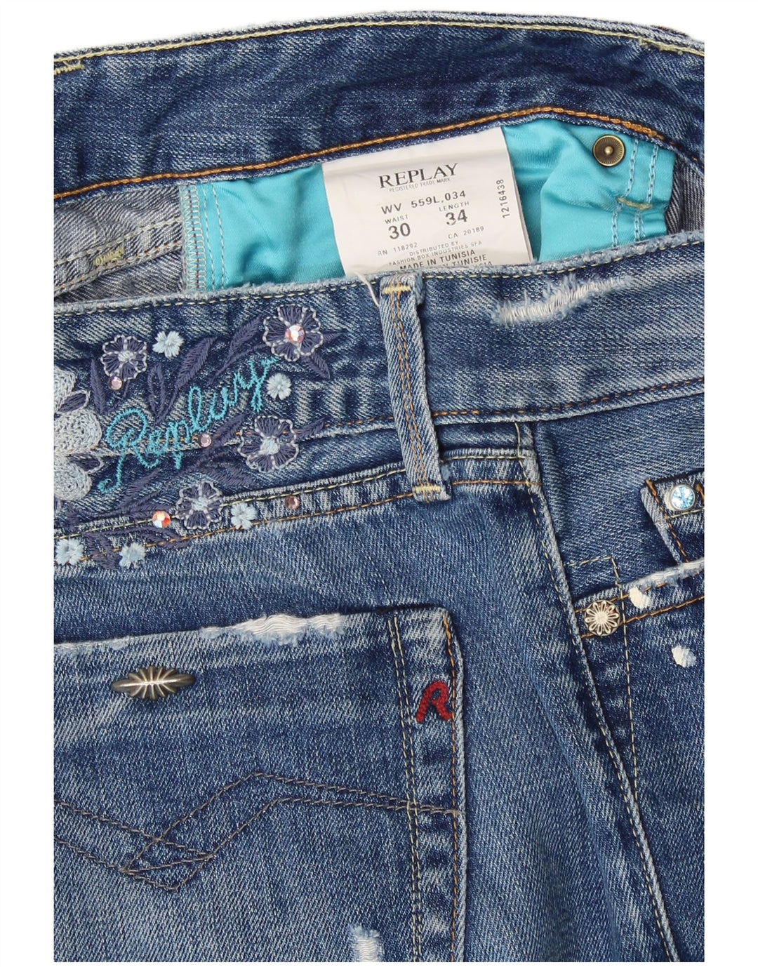 REPLAY Γυναικείο Straight Jeans W30 L34 Blue Cotton Designer