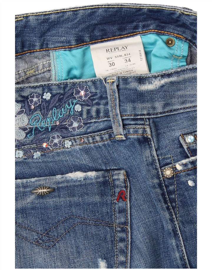 REPLAY Γυναικείο Straight Jeans W30 L34 Blue Cotton Designer