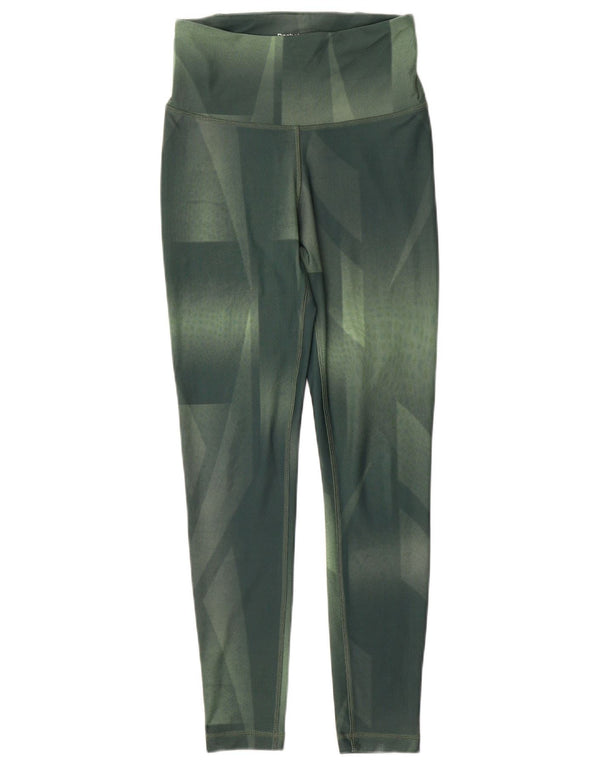 Γυναικεία Reebok Wick κολάν UK 10 Small Green Geometric Polyester