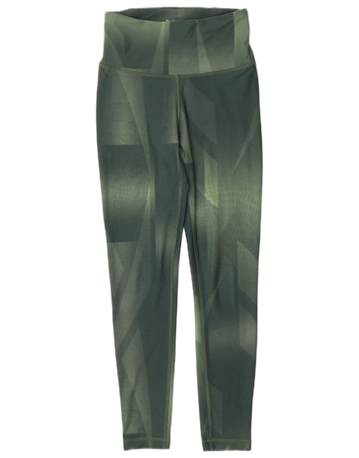 Γυναικεία Reebok Wick κολάν UK 10 Small Green Geometric Polyester